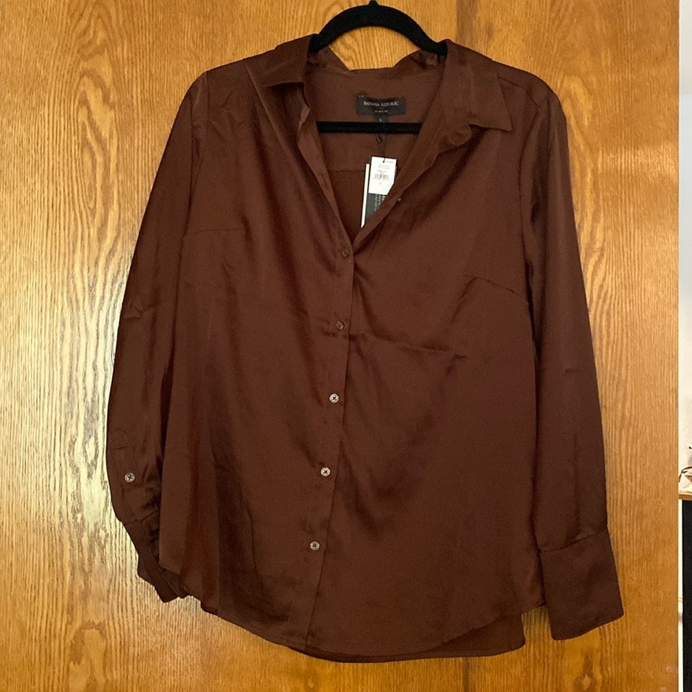 BRF classic fit satin shirt. Sz L